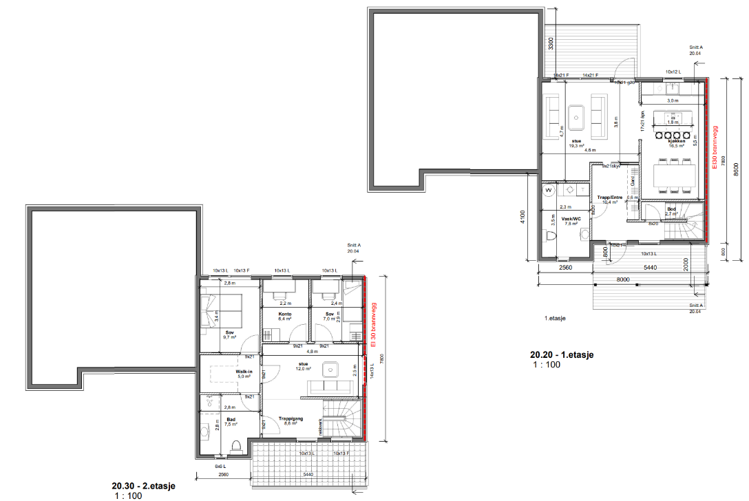 Planløsning – Stavanger 2026 Planløsningen kombinerer nye og eksisterende områder på en funksjonell og fleksibel måte, med fokus på lys, romfølelse og praktisk bruk, utført av Cinzah Tegnekontor.