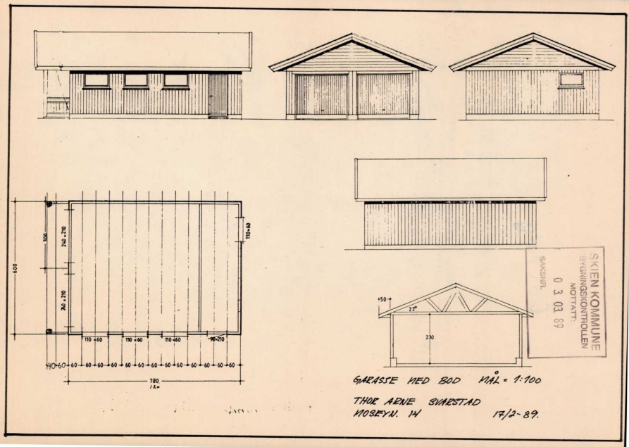 Dette viser den eksisterende boligen, bygget i 1992, før påbygg, fasadeendring og ny plansløsning.