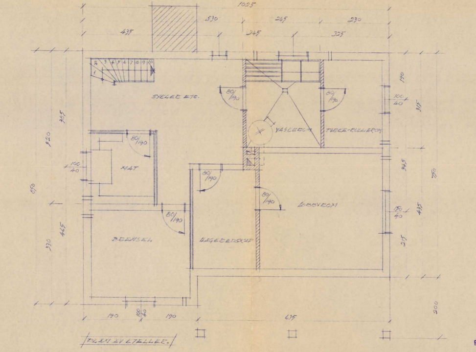 Dette viser den opprinnelige plantegningen av boligen fra 1992, før påbygg, fasadeendring og ny plansløsning.