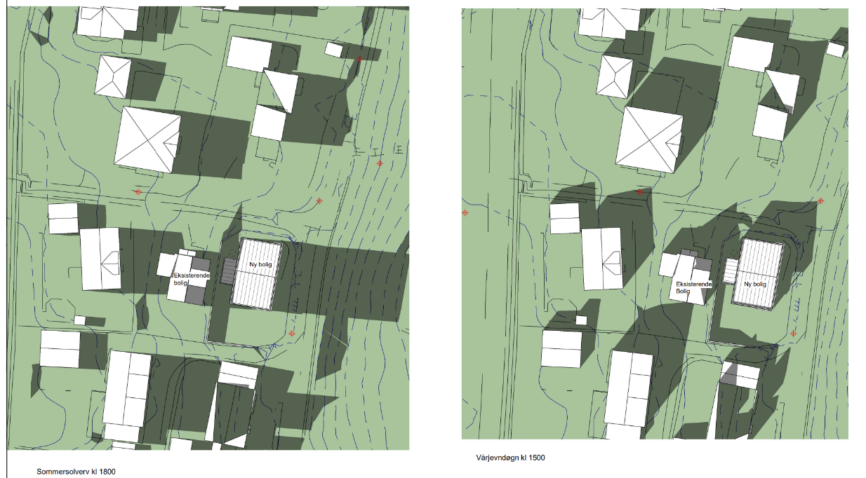 Soldiagram – Prosjekt Lura, Sandnes Soldiagrammet viser solens gang over tomten gjennom dagen og året. Analysen er brukt i prosjekteringen for å optimalisere plassering av boligen, uteområder og vindusflater, slik at boligen får best mulig solforhold og gode, lyse oppholdsarealer.