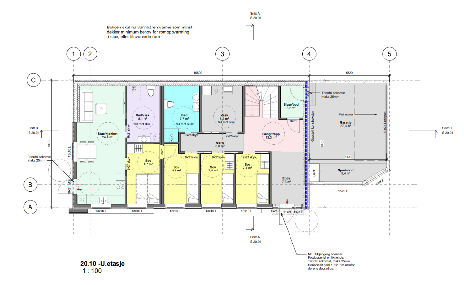 Plantegning – Enebolig, Bjørnafjorden Illustrerer effektiv romdisponering, moderne planløsninge